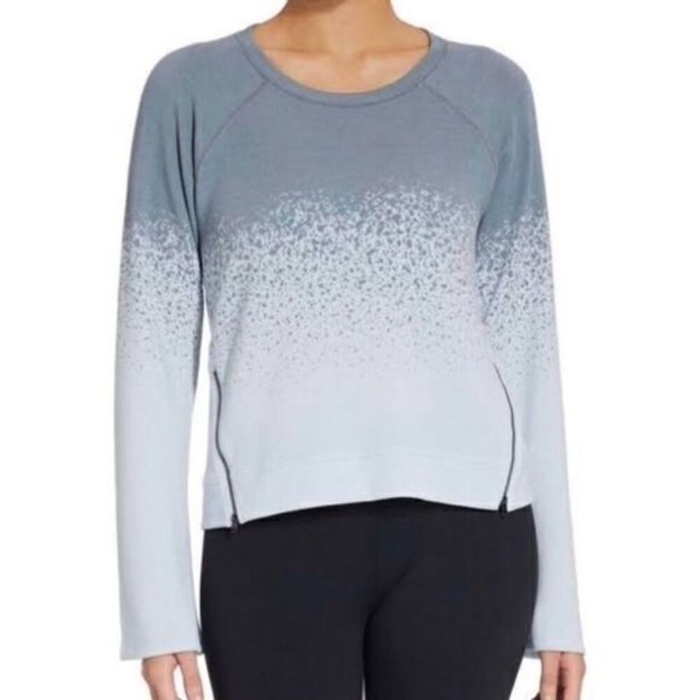 Calia splatter gray blue bell sleeve sweatshirt